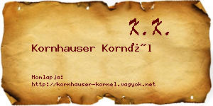 Kornhauser Kornél névjegykártya